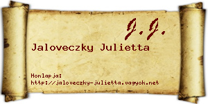 Jaloveczky Julietta névjegykártya